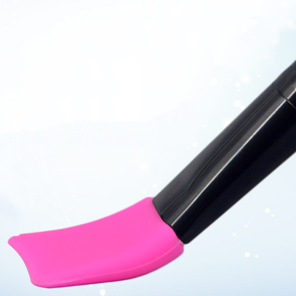 Body Brush - 敏感肌向けのフェイスマスク用シリコンブラシ6本セット。黒い木製ハンドル付き。泥マスク、ローション、ボディバターの塗布に最適。