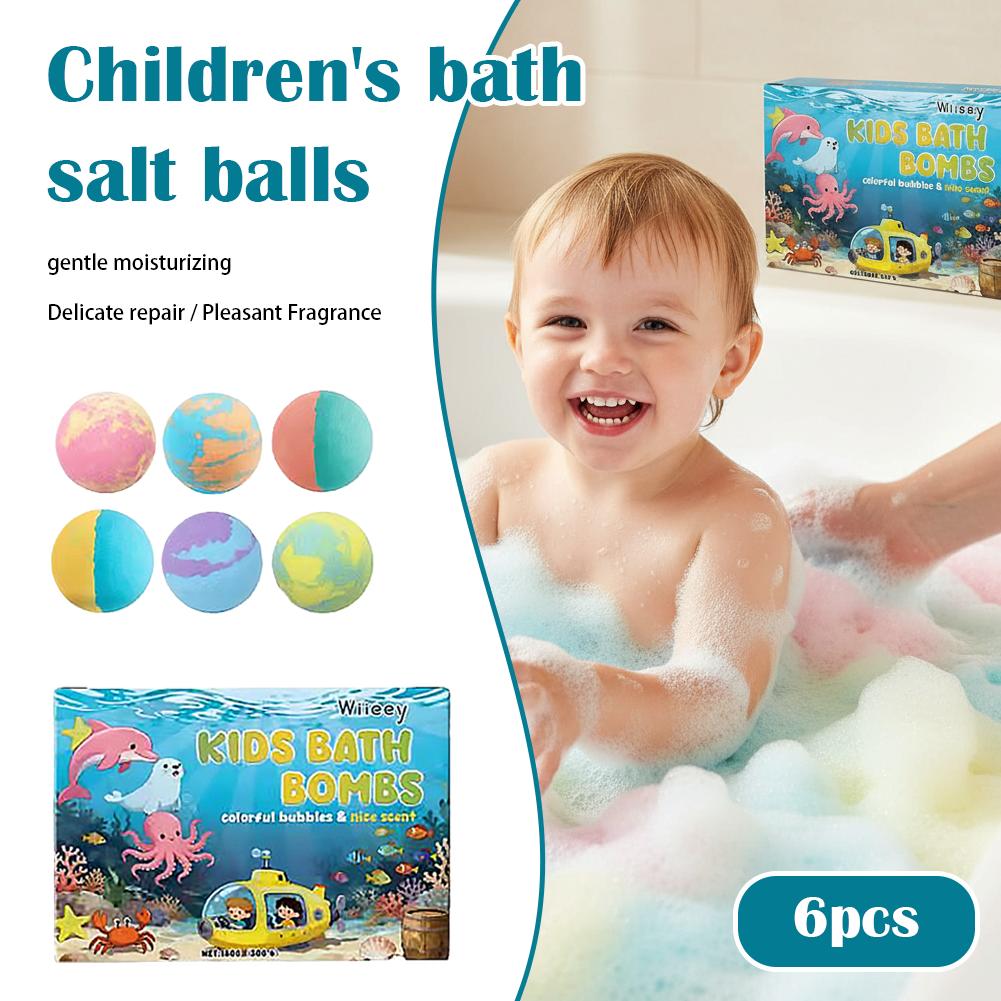 6個入りキッズバブルバスボムセット カラフルな発泡スパボール - Bath Salts のレビューと価格