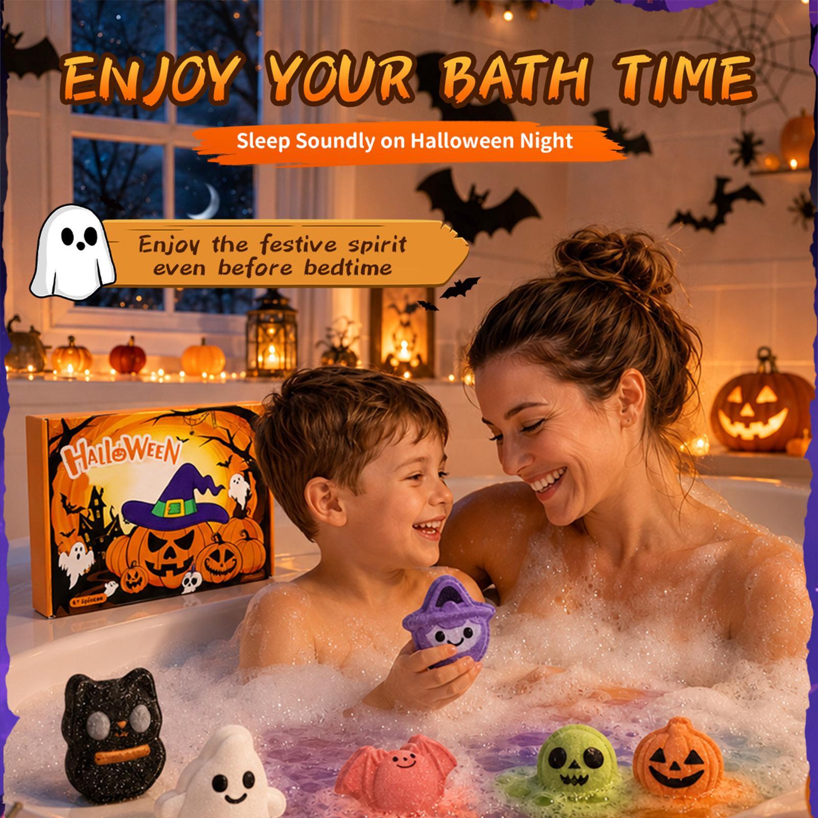 ハロウィーンのバスボールセット、6個入り、奇抜な形、カボチャ - Bath Salts のレビューと価格