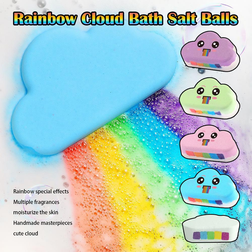 レインボークラウドバスボール 子供用 カラフルな香りのバスフ - Bath Salts のレビューと価格