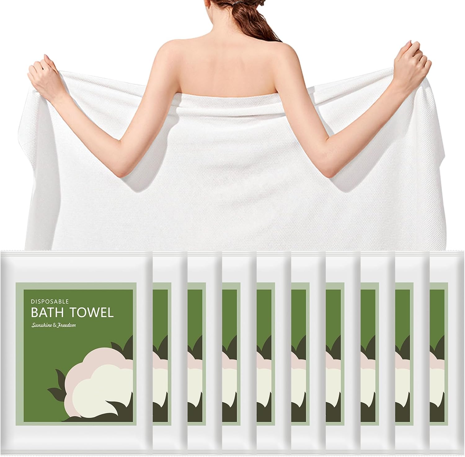 使い捨てバスタオル 10枚入り 55x27.5インチ 超ソフ - Spa Towel のレビューと価格
