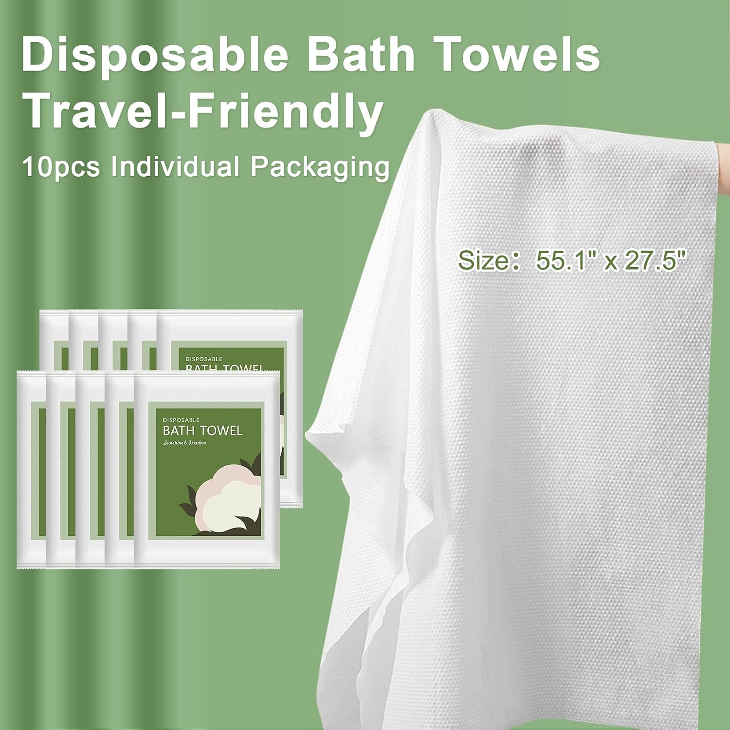 使い捨てバスタオル 10枚入り 55x27.5インチ 超ソフ - Spa Towel のレビューと価格