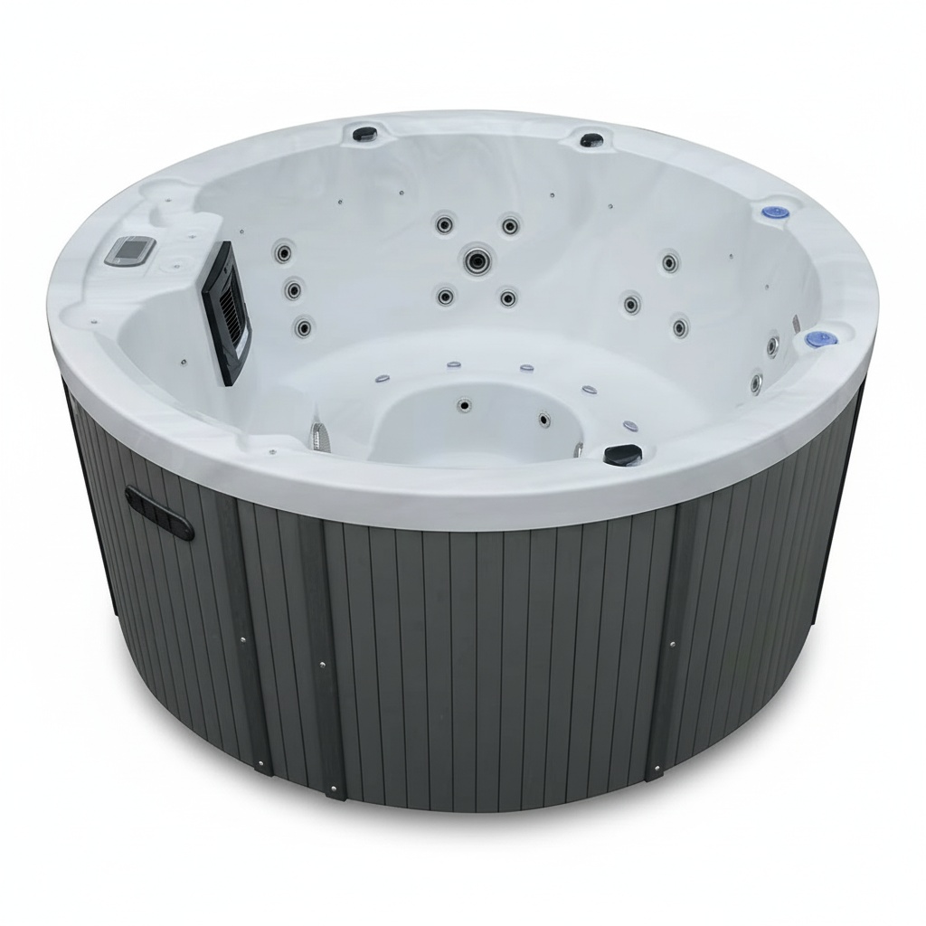 屋外スパ、アクリル製1950 x 810 mm丸型ホットタブ - Hot Tub のレビューと価格